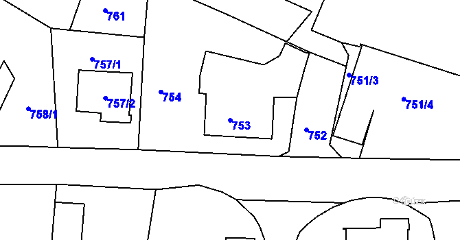 Parcela st. 753 v KÚ Ruprechtice, Katastrální mapa