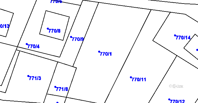 Parcela st. 770/1 v KÚ Ruprechtice, Katastrální mapa