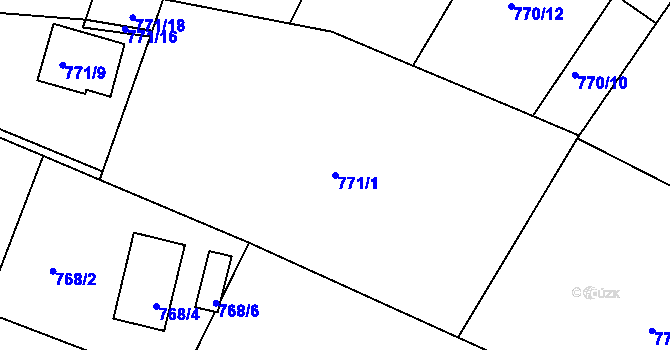 Parcela st. 771/1 v KÚ Ruprechtice, Katastrální mapa