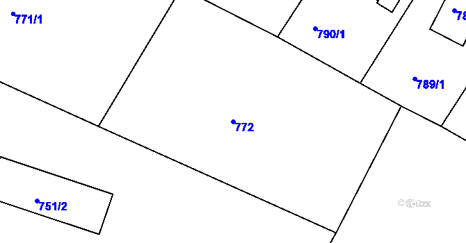 Parcela st. 772 v KÚ Ruprechtice, Katastrální mapa