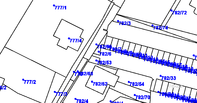 Parcela st. 782/6 v KÚ Ruprechtice, Katastrální mapa