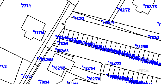 Parcela st. 782/10 v KÚ Ruprechtice, Katastrální mapa