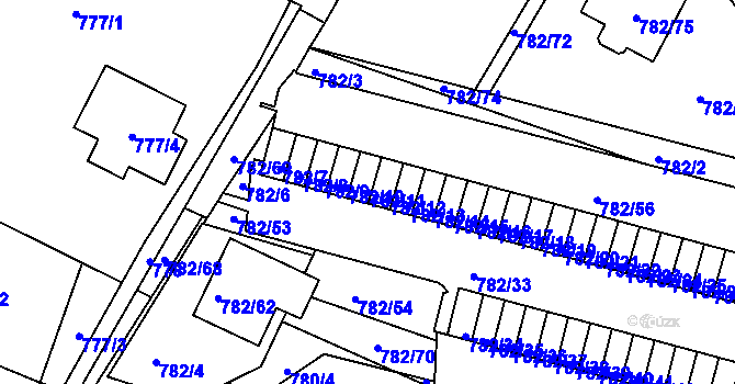Parcela st. 782/11 v KÚ Ruprechtice, Katastrální mapa