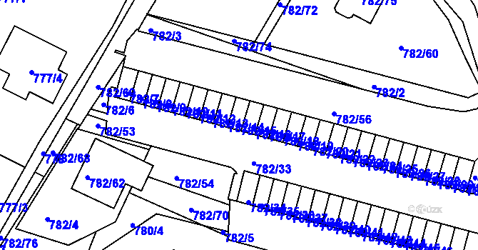 Parcela st. 782/15 v KÚ Ruprechtice, Katastrální mapa