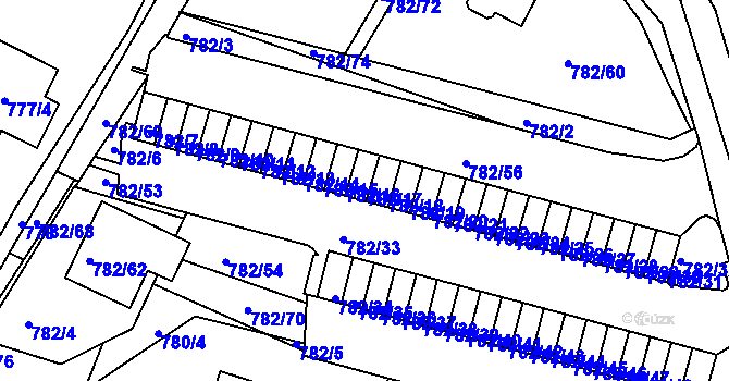 Parcela st. 782/17 v KÚ Ruprechtice, Katastrální mapa