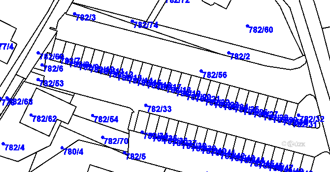 Parcela st. 782/18 v KÚ Ruprechtice, Katastrální mapa