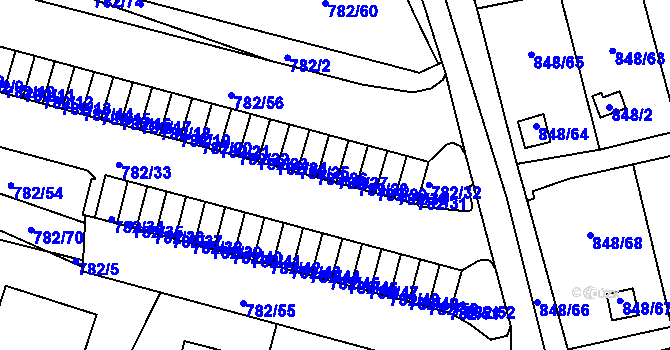 Parcela st. 782/27 v KÚ Ruprechtice, Katastrální mapa