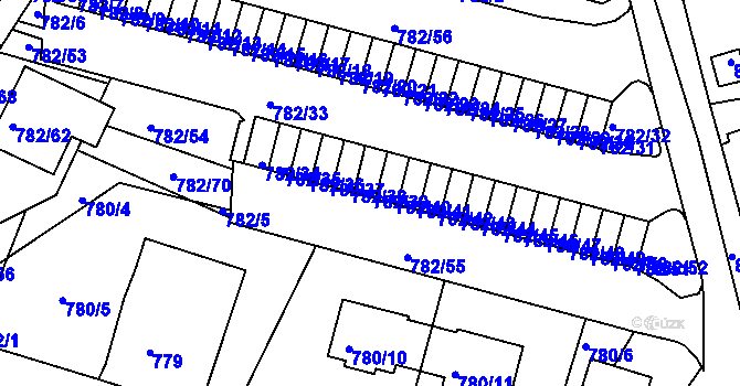 Parcela st. 782/39 v KÚ Ruprechtice, Katastrální mapa