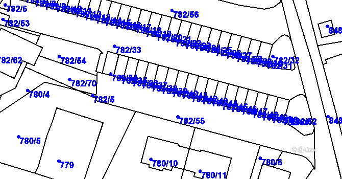 Parcela st. 782/40 v KÚ Ruprechtice, Katastrální mapa