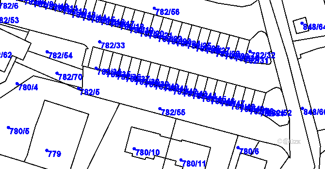 Parcela st. 782/41 v KÚ Ruprechtice, Katastrální mapa