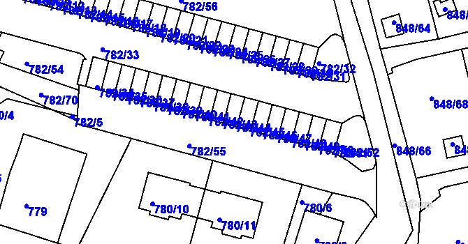 Parcela st. 782/44 v KÚ Ruprechtice, Katastrální mapa