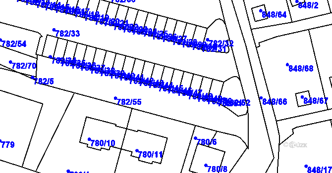 Parcela st. 782/46 v KÚ Ruprechtice, Katastrální mapa