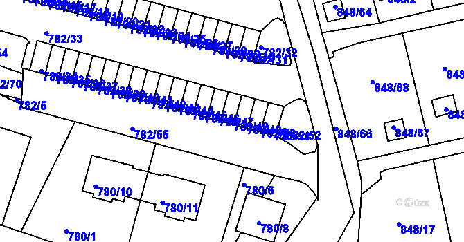 Parcela st. 782/48 v KÚ Ruprechtice, Katastrální mapa