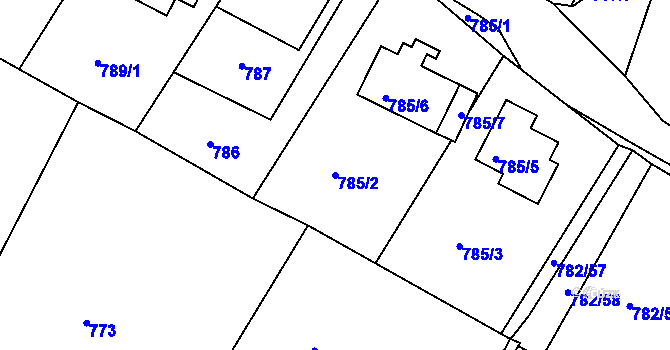 Parcela st. 785/2 v KÚ Ruprechtice, Katastrální mapa