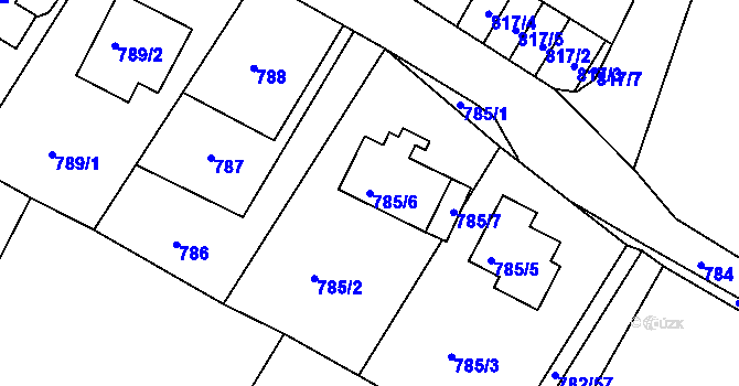 Parcela st. 785/6 v KÚ Ruprechtice, Katastrální mapa