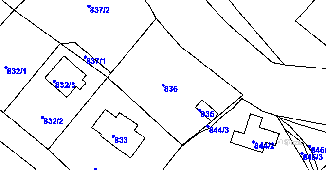 Parcela st. 836 v KÚ Ruprechtice, Katastrální mapa