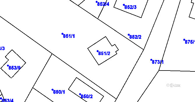 Parcela st. 851/2 v KÚ Ruprechtice, Katastrální mapa