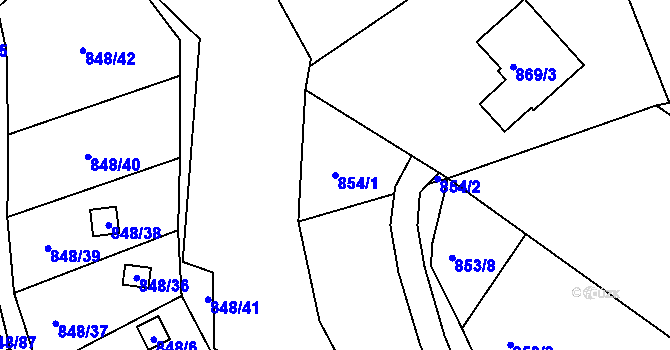 Parcela st. 854/1 v KÚ Ruprechtice, Katastrální mapa