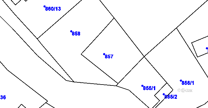 Parcela st. 857 v KÚ Ruprechtice, Katastrální mapa