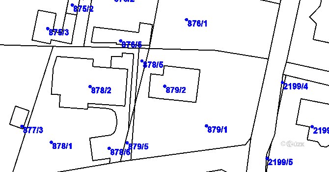Parcela st. 879/2 v KÚ Ruprechtice, Katastrální mapa