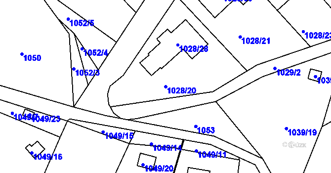 Parcela st. 1028/20 v KÚ Ruprechtice, Katastrální mapa