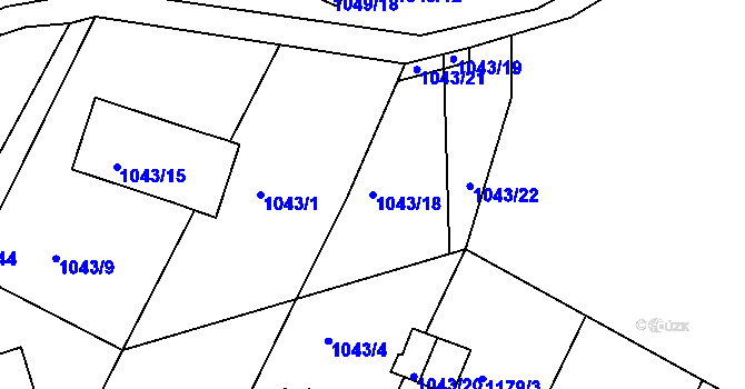 Parcela st. 1043/18 v KÚ Ruprechtice, Katastrální mapa