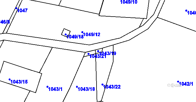 Parcela st. 1043/19 v KÚ Ruprechtice, Katastrální mapa