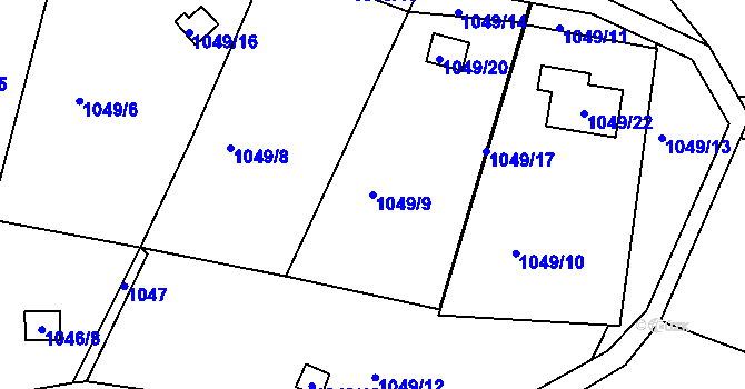 Parcela st. 1049/9 v KÚ Ruprechtice, Katastrální mapa