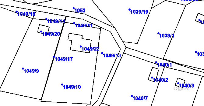 Parcela st. 1049/13 v KÚ Ruprechtice, Katastrální mapa
