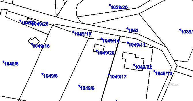 Parcela st. 1049/20 v KÚ Ruprechtice, Katastrální mapa