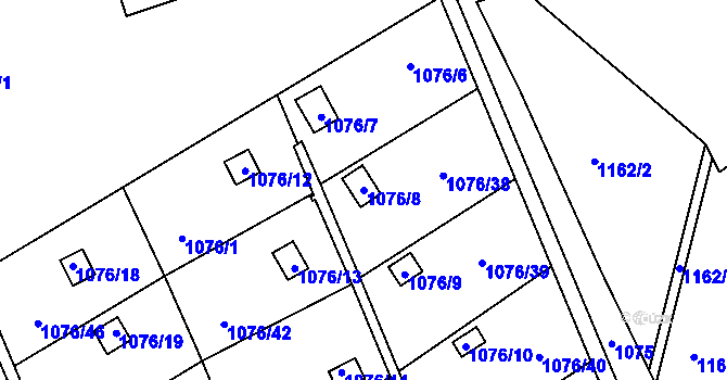 Parcela st. 1076/8 v KÚ Ruprechtice, Katastrální mapa