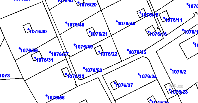 Parcela st. 1076/22 v KÚ Ruprechtice, Katastrální mapa