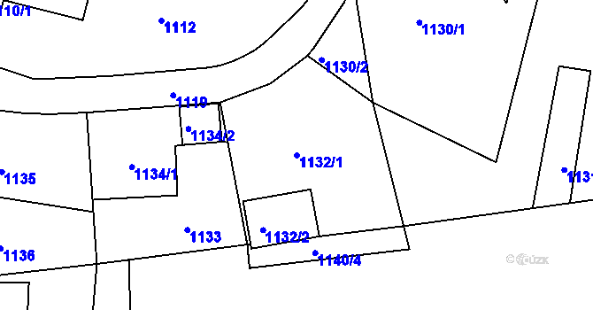 Parcela st. 1132/1 v KÚ Ruprechtice, Katastrální mapa