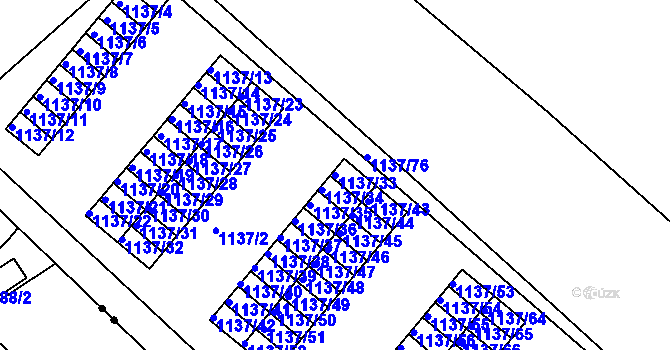 Parcela st. 1137/33 v KÚ Ruprechtice, Katastrální mapa