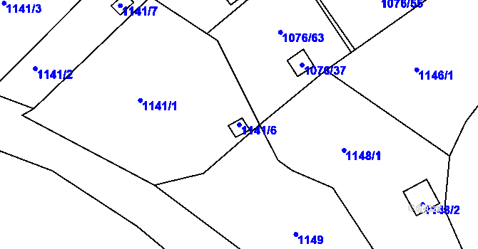 Parcela st. 1141/6 v KÚ Ruprechtice, Katastrální mapa