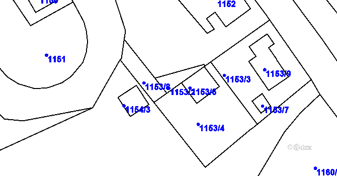 Parcela st. 1153/2 v KÚ Ruprechtice, Katastrální mapa