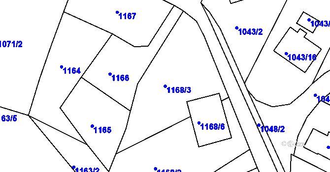 Parcela st. 1168/3 v KÚ Ruprechtice, Katastrální mapa