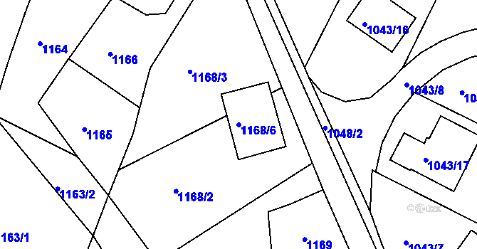 Parcela st. 1168/6 v KÚ Ruprechtice, Katastrální mapa