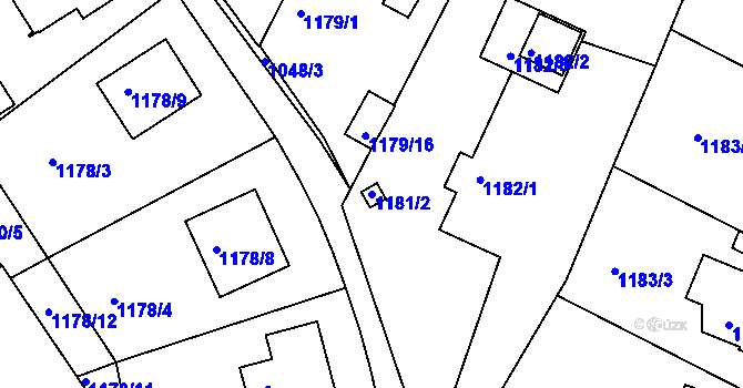 Parcela st. 1181/2 v KÚ Ruprechtice, Katastrální mapa