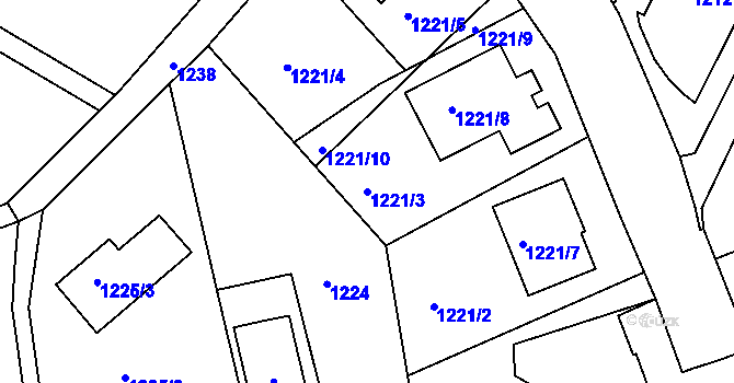 Parcela st. 1221/3 v KÚ Ruprechtice, Katastrální mapa