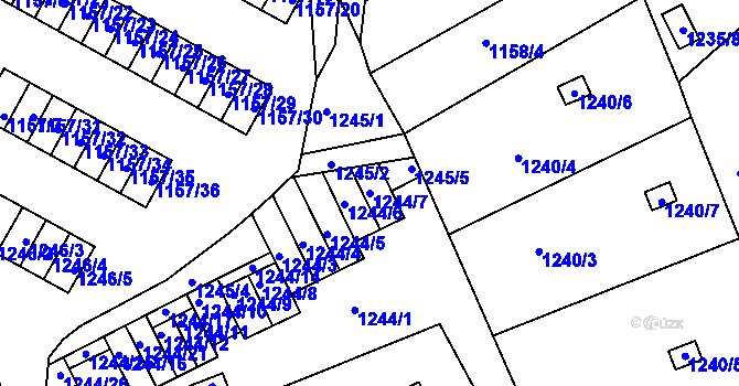Parcela st. 1244/7 v KÚ Ruprechtice, Katastrální mapa