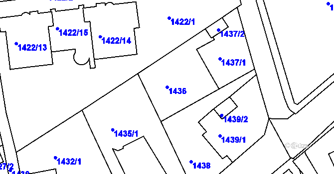 Parcela st. 1436 v KÚ Ruprechtice, Katastrální mapa