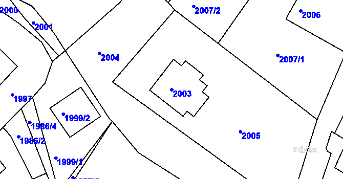 Parcela st. 2003 v KÚ Ruprechtice, Katastrální mapa