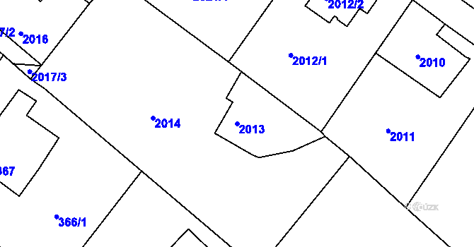 Parcela st. 2013 v KÚ Ruprechtice, Katastrální mapa