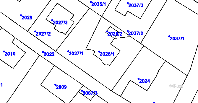 Parcela st. 2026/1 v KÚ Ruprechtice, Katastrální mapa