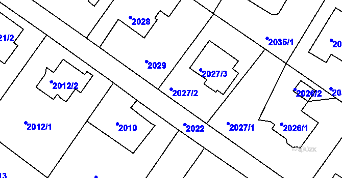 Parcela st. 2027/2 v KÚ Ruprechtice, Katastrální mapa