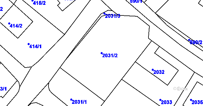 Parcela st. 2031/2 v KÚ Ruprechtice, Katastrální mapa