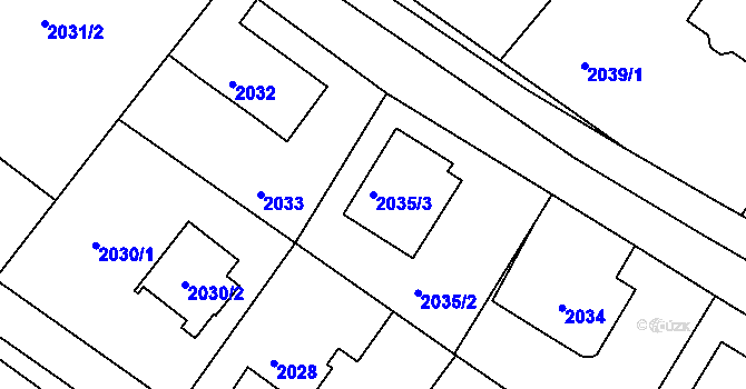 Parcela st. 2035/3 v KÚ Ruprechtice, Katastrální mapa