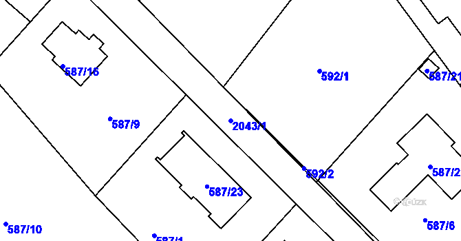 Parcela st. 2043/1 v KÚ Ruprechtice, Katastrální mapa
