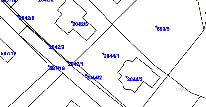 Parcela st. 2044/1 v KÚ Ruprechtice, Katastrální mapa